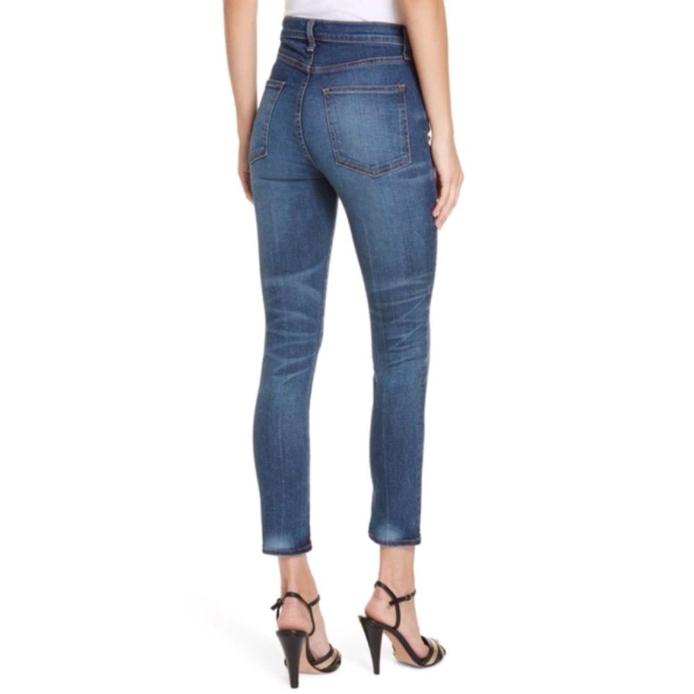 VERONICA BEARD DEBBIE HANGING GOLD CHAIN SKINNY LEG HIGH RISE WAISTED BLUE JEANS - Picture 3 of 14